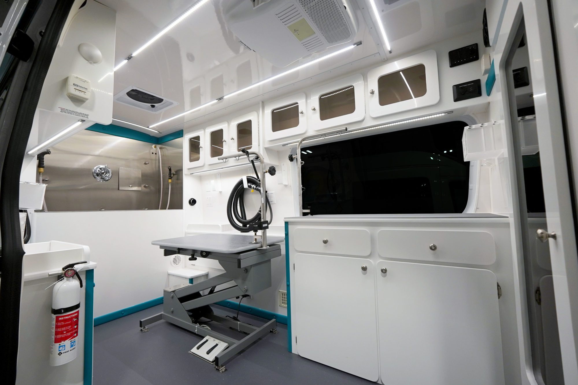 Mobile grooming van interior view 1